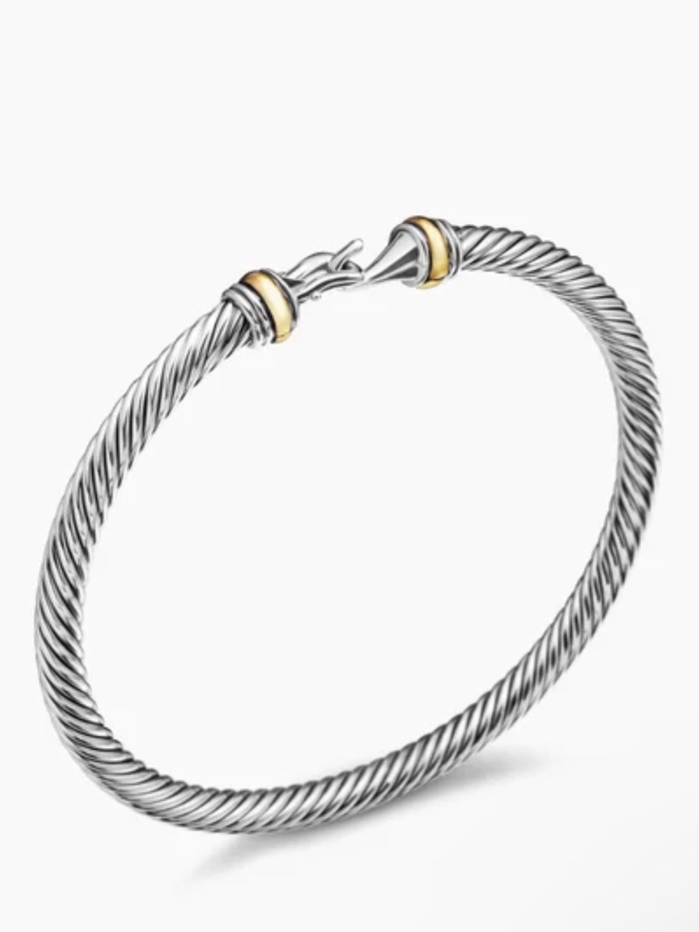 David Yurman Two-Tone Cable Bracelet in Silver and Gold Accents